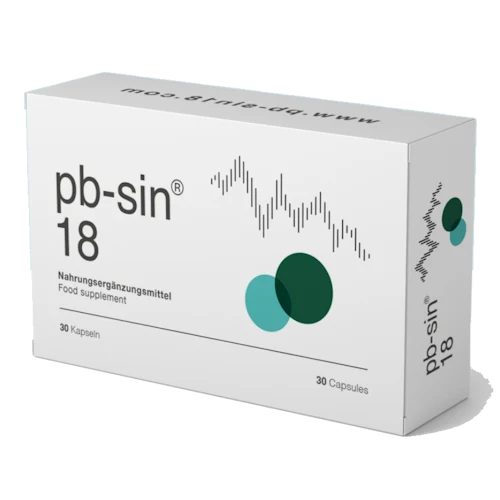 Pack of PB-Sin 18 food supplement, 30 capsules